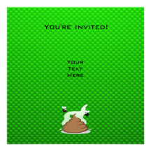 Stinky Poo; Green Personalized Invite