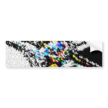 Stippled Star 14 Red and Black Metal Curl bumper stickers