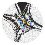 Stippled Star 14 Red and Black Metal Curl Stickers
