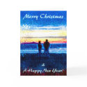 Stippled Sunset Christmas Card