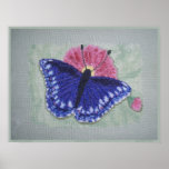 STITCHED BLUE BUTTERFLY POSTERS