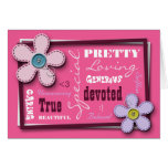 Stitched Flowers Pink Love & Appreciation Card