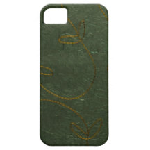 Stitched green recycled paper iPhone 5 cases