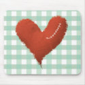 Stitched heart broken heart tragedy red love poem mousepads