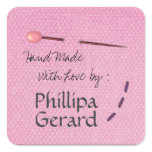 Stitching Hand-Made with Love Sewn Label Sticker