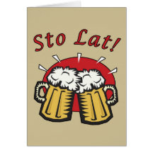 Sto Lat Beer Mugs Card