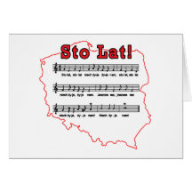 Sto Lat! Song Polish Map Greeting Cards