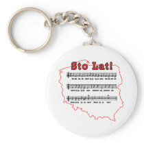 Sto Lat! Song Polish Map Keychain