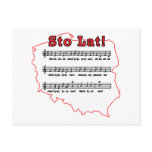 Sto Lat! Song Polish Map postcards