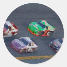 Stock Cars 4 Round Sticker
