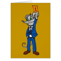 Stockbroker Mouse Greeting Card