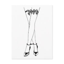 Stockings Bows & Cuffs Postcard