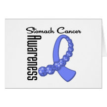 Stomach Cancer Awareness Gemstone Ribbon Greeting Card