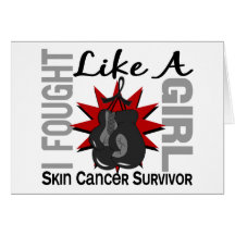 Stomach Cancer Fought Like A Girl 8 Greeting Card