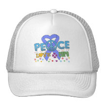 Stomach Cancer Groovy Peace Love Cure Trucker Hats