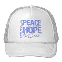 Stomach Cancer Peace Love Cure Hats