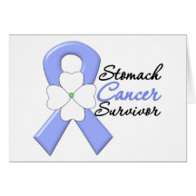 Stomach Cancer Survivor Flower Ribbon Greeting Cards