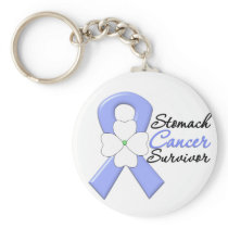 Stomach Cancer Survivor Flower Ribbon Key Chain