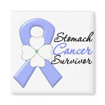 Stomach Cancer Survivor Flower Ribbon Fridge Magnets