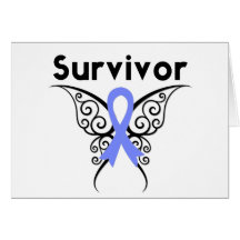 Stomach Cancer Survivor Tribal Butterfly Card
