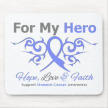 Stomach Cancer Tribal Ribbon Hero Mouse Pads
