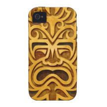 Stone Aztec Mask, full iPhone 4/4S Cover