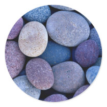Stone blue rocks round stickers