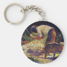 Stone-Breaker With Wheelbarrow By Seurat Georges Keychain