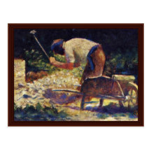 Stone-Breaker With Wheelbarrow By Seurat Georges Post Cards