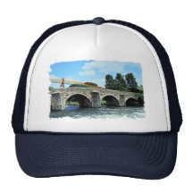Stone Bridge Crossing River  Kildare Ireland Mesh Hats