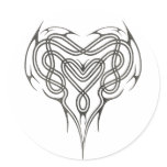 Stone Celtic Heart Knot Round Sticker