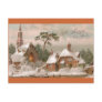 Stone Church and Tudor House in Winter Postcard