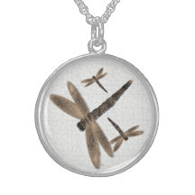Stone Dragonflies (white) Necklace