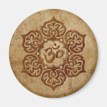 Stone Floral Aum Design Fridge Magnets