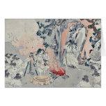 Stone gate to Amaterasus cave Ukiyoe Greeting Cards