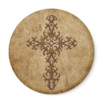 Stone Gothic Cross Refrigerator Magnets