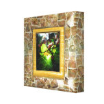 Stone illusion photo border wrapped canvas