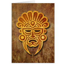 Stone Mayan Mask Cards