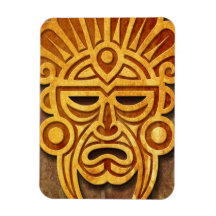 Stone Mayan Mask, full Magnet