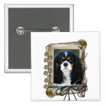 Stone_Paws_Cavalier_Dk Pinback Button