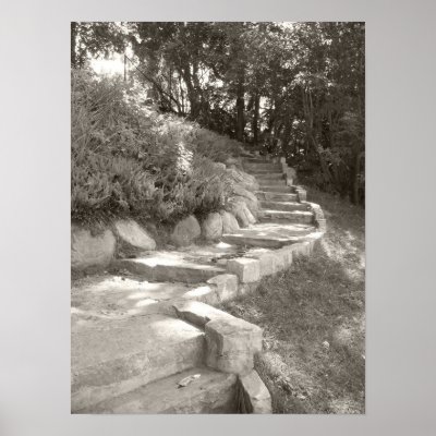 Stone Stairs at a Local Japanese Garden Poster by designerdave