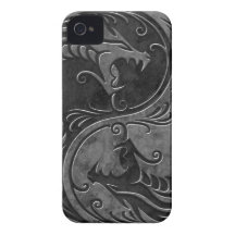 Stone Yin Yang Dragons iPhone 4 Case-Mate Case