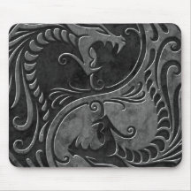 Stone Yin Yang Dragons Mouse Mat
