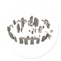 Stonehenge: 3D Model: Round Sticker