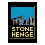 Stonehenge art deco travel poster greeting cards