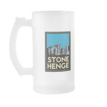 Stonehenge art deco travel poster coffee mugs