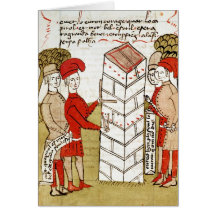 Stonemasons, from 'Traite d'Arpentage' Greeting Card