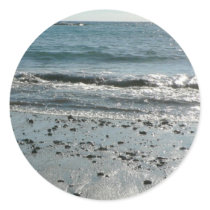 Stones On Beach Shore Round Stickers