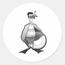 Stoogy Stork Round Sticker