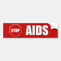 Stop AIDS Red Bumper Sticker